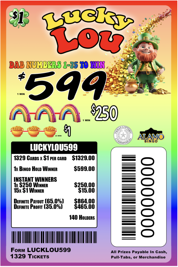 ALAMO: LUCKY LOU $599 (1329ct)